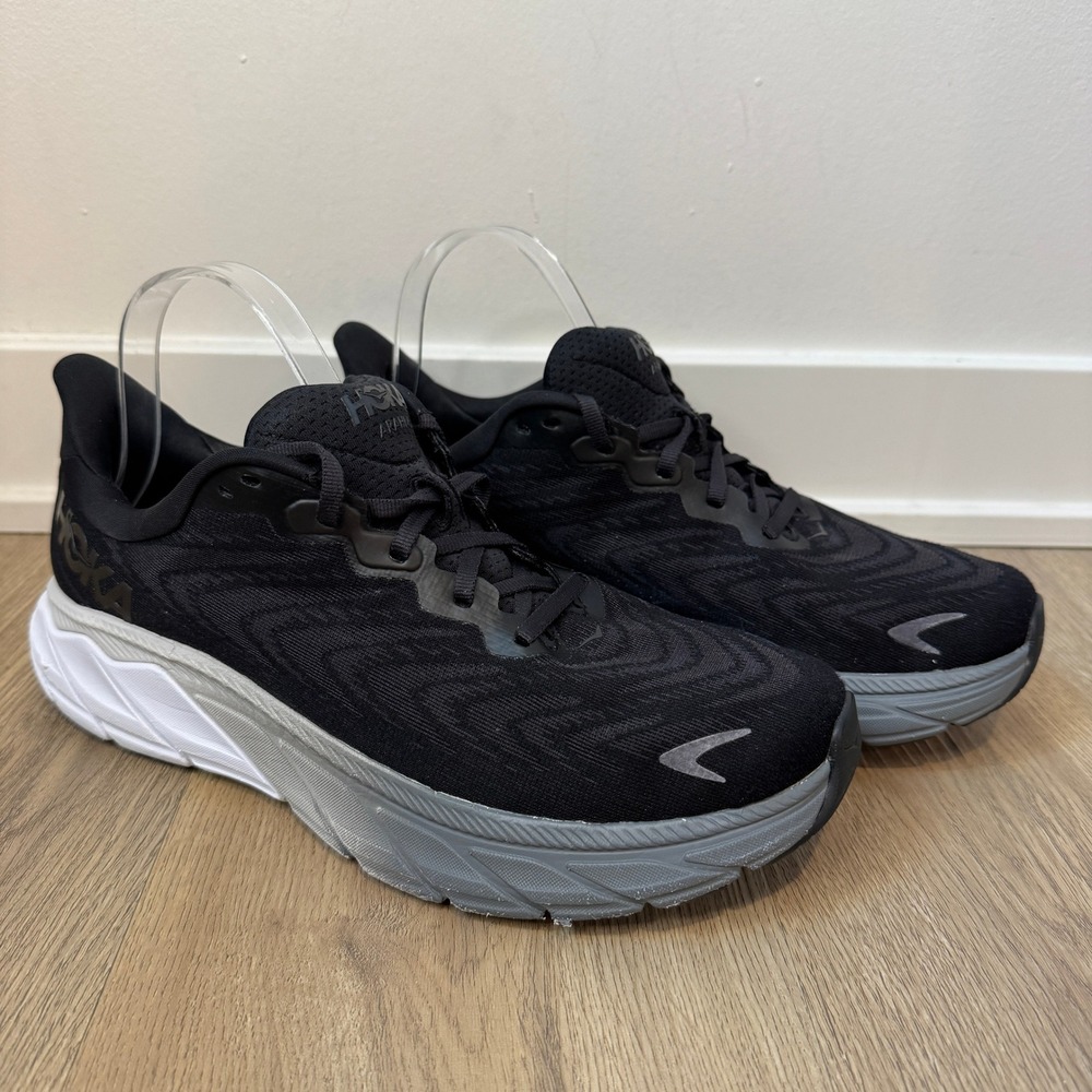 Hoka Arahi 6 Womens Black White Stability Running Shoes Sneakers Size 9.5B EUC
